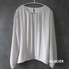美品 グラシア ブラウス タック ストライプ L