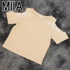 MIIA レディース セーター 肩空き 半袖 ベージュ FREE SIZEのサムネイル