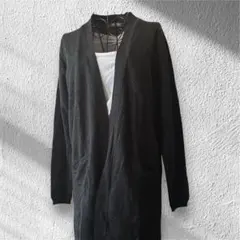 nano universe ロングカーディガン 黒 きれいめ 羽織り ミニマルのサムネイル