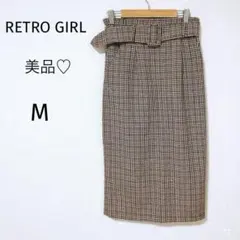 美品♡ ロングタイトスカート レトロ　クラシック　M チェック柄