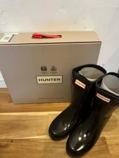 HUNTER ハンター レインブーツ 黒 バックル付きのサムネイル