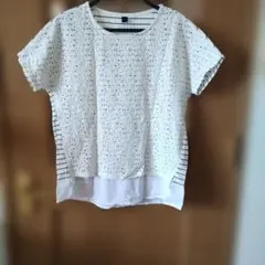 Topshop Mサイズ レースストライプ半袖Tシャツ 期間限定値下げしました。のサムネイル