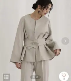 【値下げしました】PourVous ベージュ パンツセットアップ セレモニー