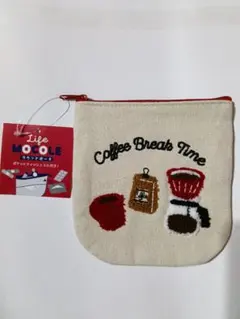 新品タグつき　未使用　モコル ラウンドポーチ Coffee Break Timeのサムネイル