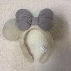 ミニーカチューシャ　白　ボア