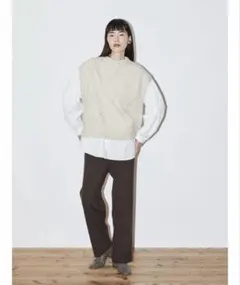 アメリカンホリック リブニットパンツ ブラウン M