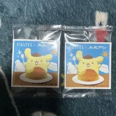 パステル ポムポムプリン　コラボラスク　ステッカー　シール　ケーキ　2枚セット