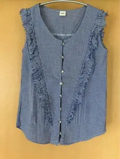 NUSY ギンガムチェック ノースリーブシャツ