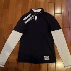Purple & Yellow 長袖ポロシャツ ネイビー Mサイズのサムネイル