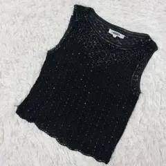 【c8122】joanna ニット ノースリーブ ブラックのサムネイル