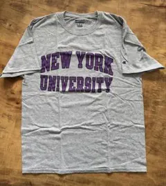 Champion グレー Tシャツ NEW YORK UNIVERSITY