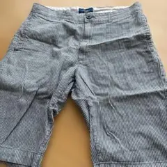麻混ストライプ コットン ショートパンツ　メンズM ウエスト76〜84㎝のサムネイル