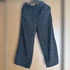 【未使用】ツイード調 ワイドパンツ イージーパンツ ウエストゴム Mサイズ 黒