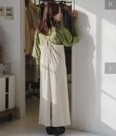 Kastane ポンチキャミワンピース　アイボリー　カジュアル　大人