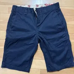 PAPASパパス ハーフパンツ ネイビー ワッペン メンズ ゴルフ コットン