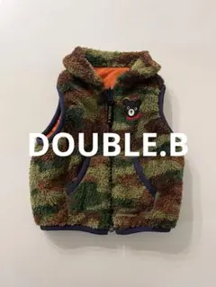 DOUBLE.Bダブルビーリバーシブル中綿ベストカモフラージュ迷彩80cm