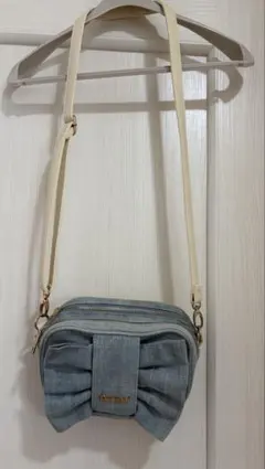 Dazzlin リボン付きグレーショルダーバッグのサムネイル