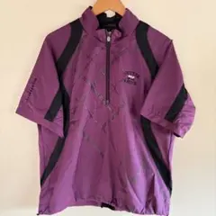 Cutter & Buck 紫 半袖ハーフジップウェアM