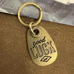 真鍮 キーホルダー USA vintage 復刻 GOOD LUCK極太丸カン
