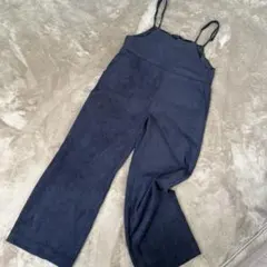 GU コーデュロイサロペット バックリボン ポケット付 楽ちんオールインワン