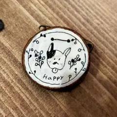 ハンドメイド　木の枝ブローチ　フレンチブルドッグ