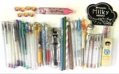 40点★平成レトロ★プチコロン マーブル ミルキー メモ帳 レインボーペンセット