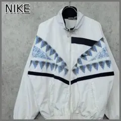 90s 古着 ナイキ NIKE 刺繍 希少 ナイロンジャケット ホワイト XXL