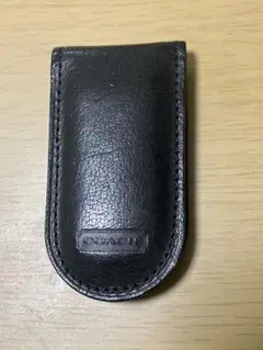 COACH ブラックレザー マネークリップ