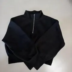 GUブラック ジップアップスウェットL
