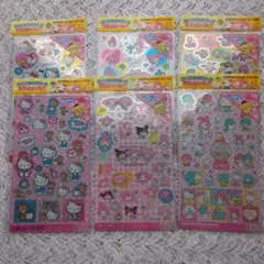 セリア　サンリオキャラクターズ　キラッとシール　全6種類セット　ホログラムシール
