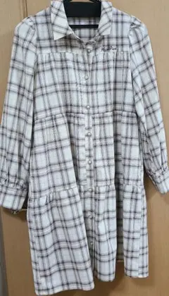 メゾピアノジュニア チェック柄 長袖ワンピース 160 L