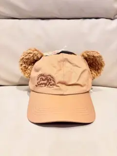 東京ディズニーリゾート ダッフィー 耳付きキャップ ベージュ タグ付き