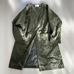 ehkä sopo キルティングジャケット ベロアコートオリーブ