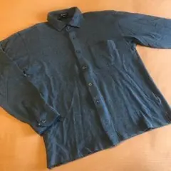 EXクラブ 長袖シャツ ニット ポロシャツ 厚手 Yシャツ 百貨店 デパート 青