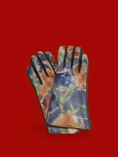 レディース多色花柄デザイン羊革手袋