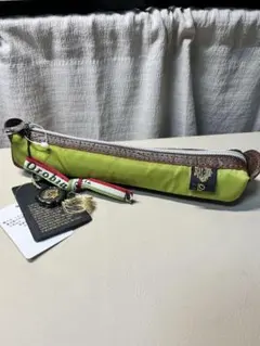 ♫未使用 Orobianco ペンケース スリム グリーン ブラウンのサムネイル