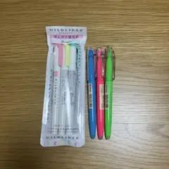 ZEBRA マイルドライナー ほんのり蛍光色 3色 & 無印 こすって消えるペンのサムネイル