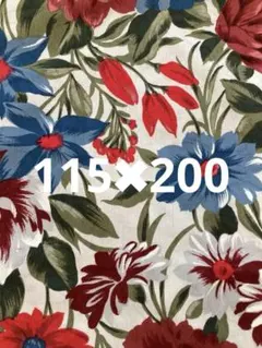 花柄 綿生地 青 赤115✖️200cm