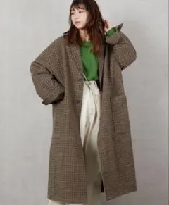 チェック柄チェスターコート