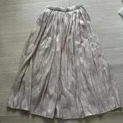 サテンプリーツスカート ロング丈 ベージュ　リバーシブルタイプのサムネイル