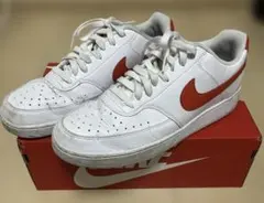 NIKE COURT VISION LOW NN ホワイト/ピカンテレッド