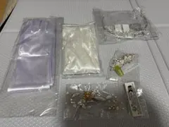 サテン ロンググローブ（ホワイト・アイボリー）・ティアラ・アクセサリー