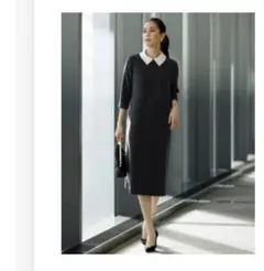 DoCLASSE 襟付きワンピース（襟取り外し可能）カラーブラック 11号
