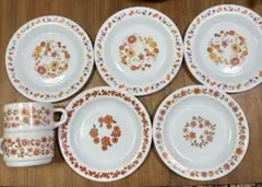 うさI CORELLE フルーツ柄 平皿深皿12点+蓋2点 計14点セット うさ様専用I CORELLE フルーツ柄 平皿深皿12点+蓋2点 計14点セット