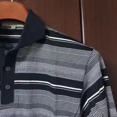 【美品】ギラロッシュ 長袖 ポロシャツ クレリック マルチボーダー 綿100%のサムネイル