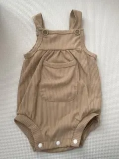 韓国 ベージュ サロペット 68サイズ