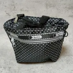 ✨美品✨レスポートサック ミニトートバッグ ポーチ ドット ブラック 舟形 軽量