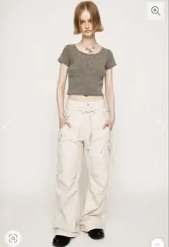 SLY TUCK WIDE WOVEN パンツ　オフホワイト　1