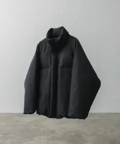 WOOL GABA IRREGULAR SLEEVE LOOSE PUFFER