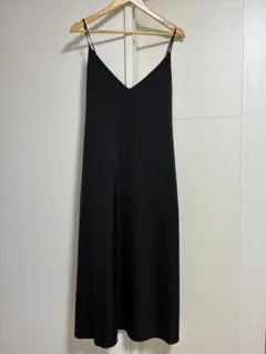 gu ブラック キャミソールロングワンピース